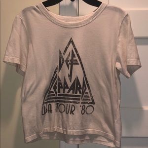 American Eagle Def Leppard White T-Shirt